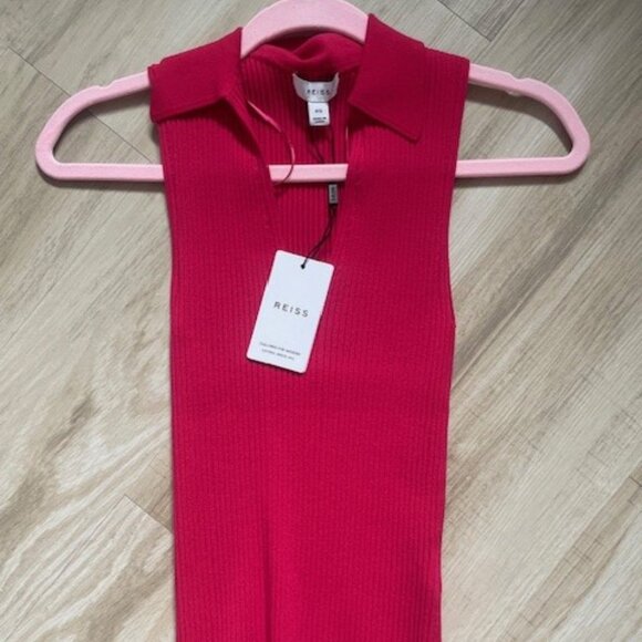 Reiss Sleeveless Pink V Neck Top Izzie XS With Tags! - Picture 4 of 4